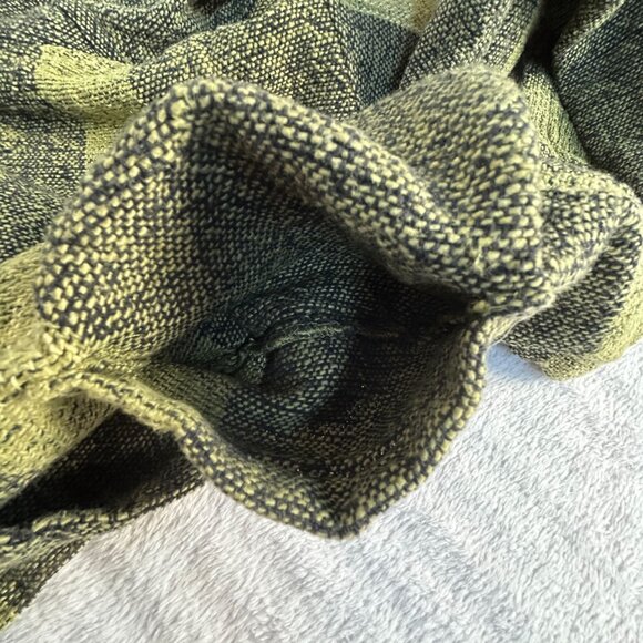 Yasuko Kurisaka Womens Sweater Jacket Olive Handwoven Mock Neck Pockets Artsy OS - Picture 4 of 9